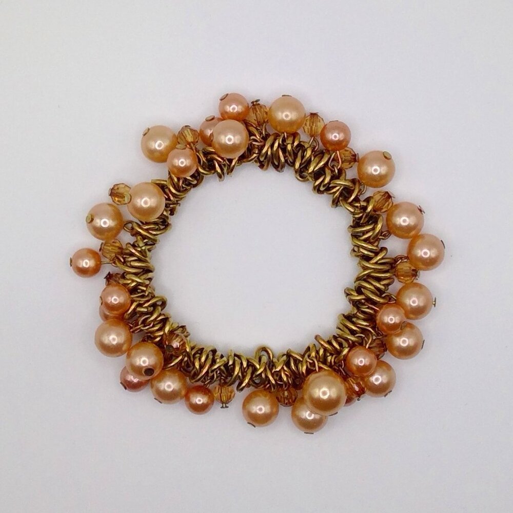 Light Coral Peach Pearl Bracelet
